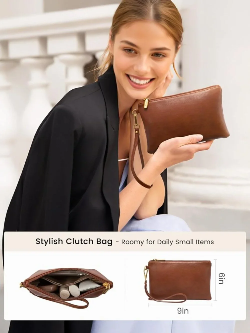 Stylish Waterproof Laptop Tote Bag for Women - Vintage Work Purse with Wristlet